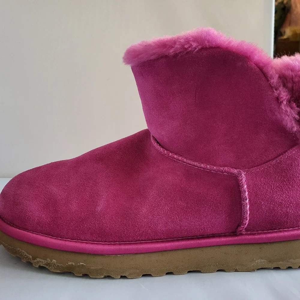 UGG Pink Suede Ankle Boots - Picture 5 of 7